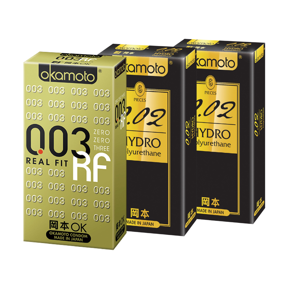 okamoto 岡本 002水感勁薄保險套三盒組 (18入)