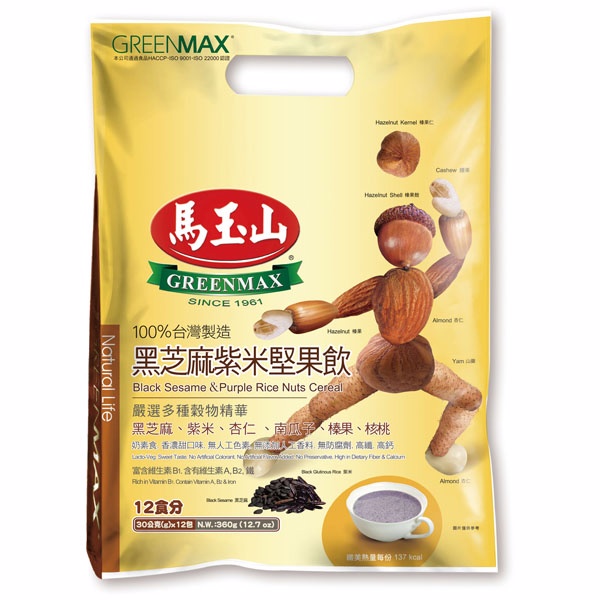 馬玉山 黑芝麻紫米堅果飲 12入 Pchome 24h購物