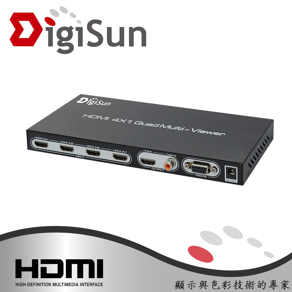 Digisun Mv647 1080p 4路hdmi畫面分割器 無縫切換 Pchome 24h購物