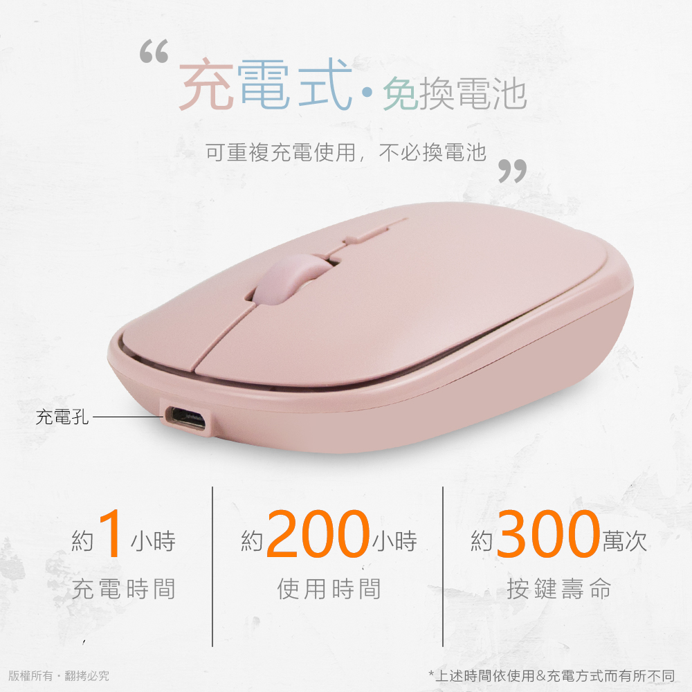 Aibo 輕巧充電式2 4g無線靜音滑鼠 3段dpi 奶茶粉 Pchome 24h購物