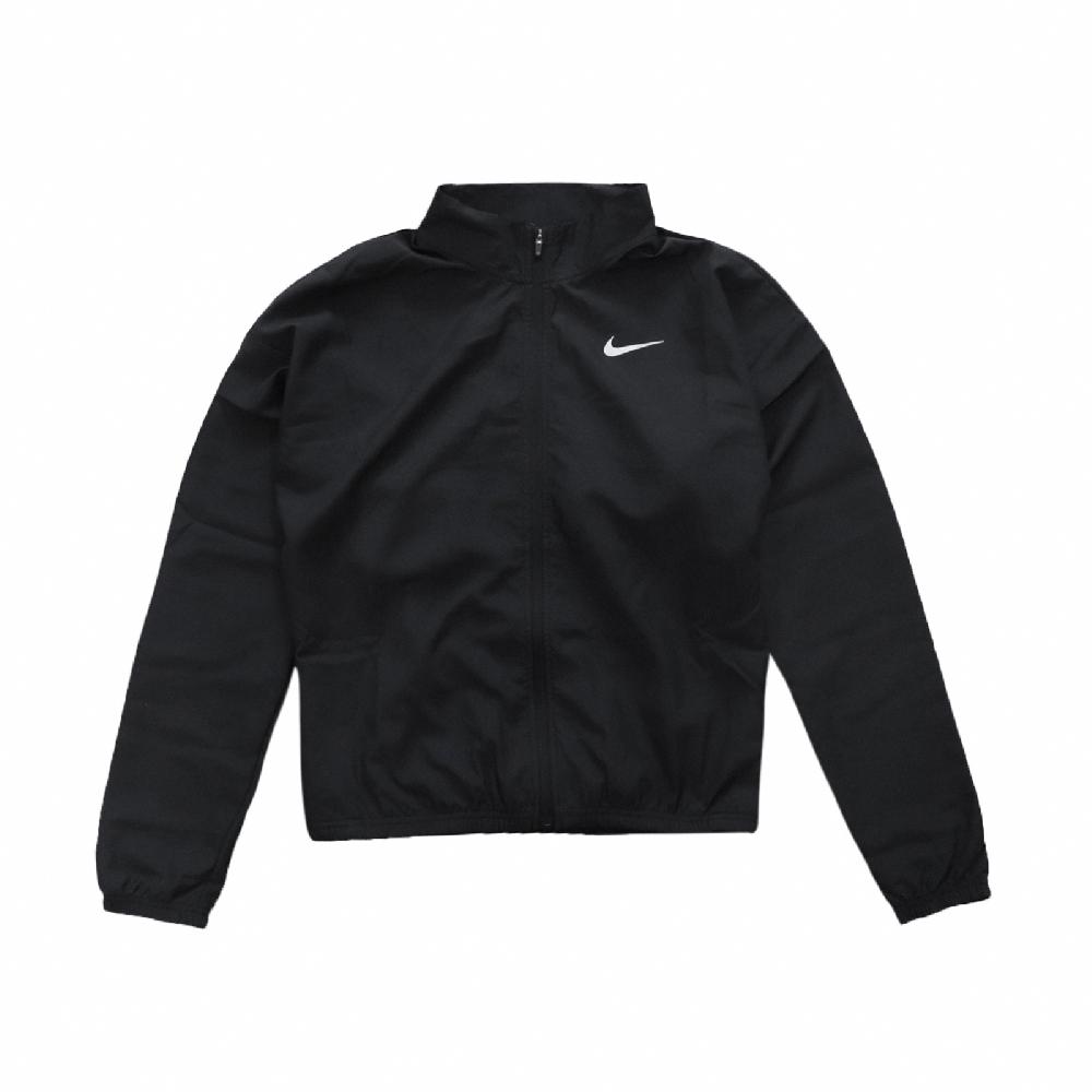 Nike 外套 Swoosh Run Jacket 女款 Dri-FIT 收納成托特包 乾爽 反光 黑 白 DD4926-010