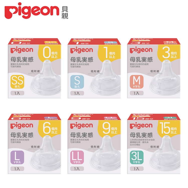 貝親 Pigeon - 第三代寬口母乳實感奶嘴-LL
