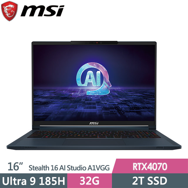 MSI Stealth 14 AI Studio A1VFG-009TW(Ultra 7 155H/32G/1TB/RTX4060  8G/14吋OLED)AI電競筆電