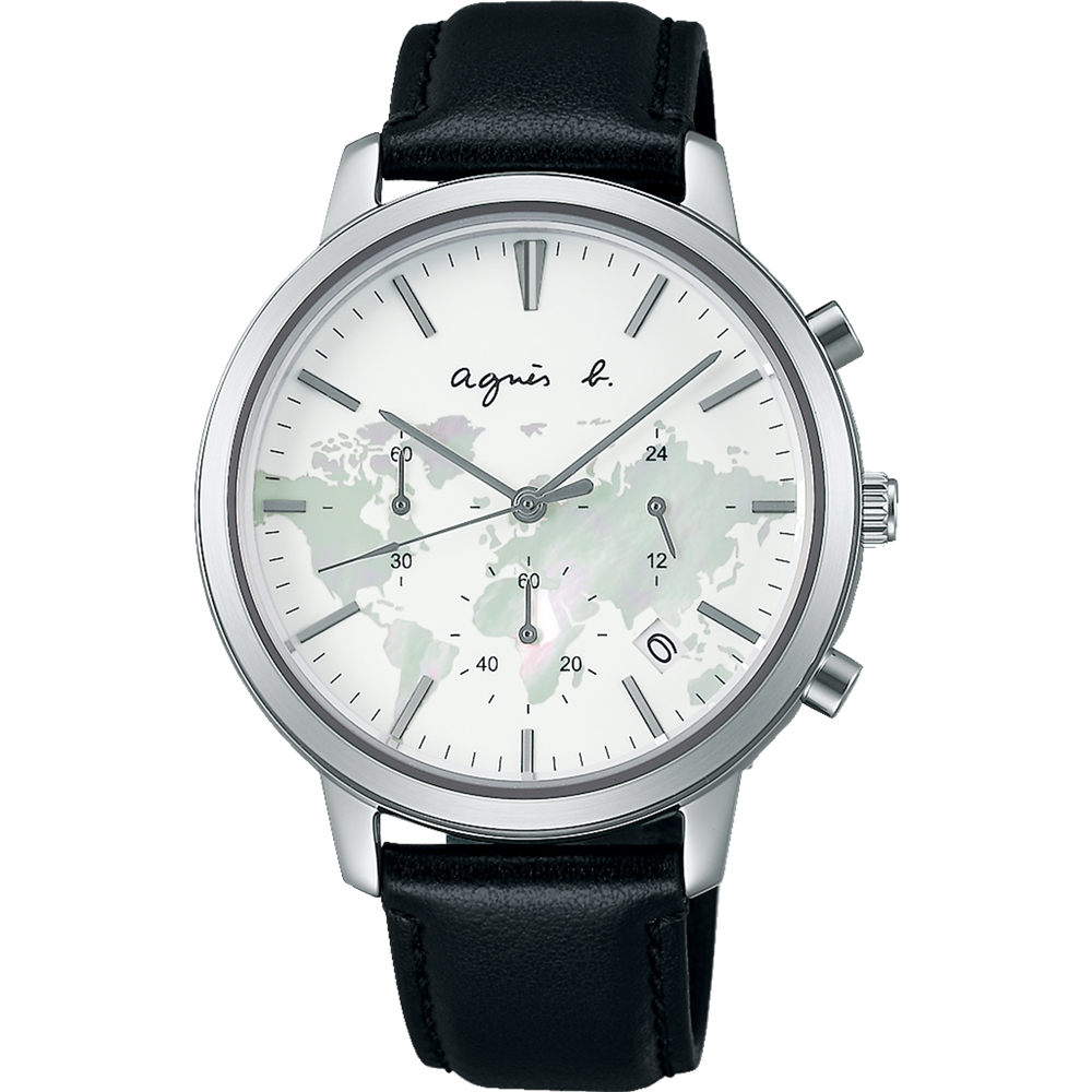 agnes b. Sam 世界地圖時尚腕錶(VD75-KHP0Z/BP6030X1) - PChome 24h購物