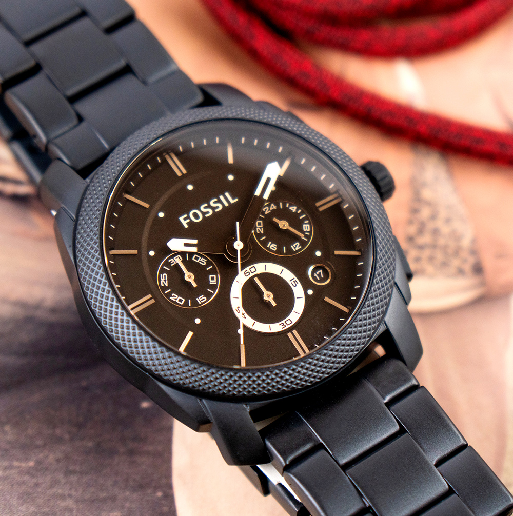FOSSIL】公司貨Machine 鋼鐵復古時尚三眼計 