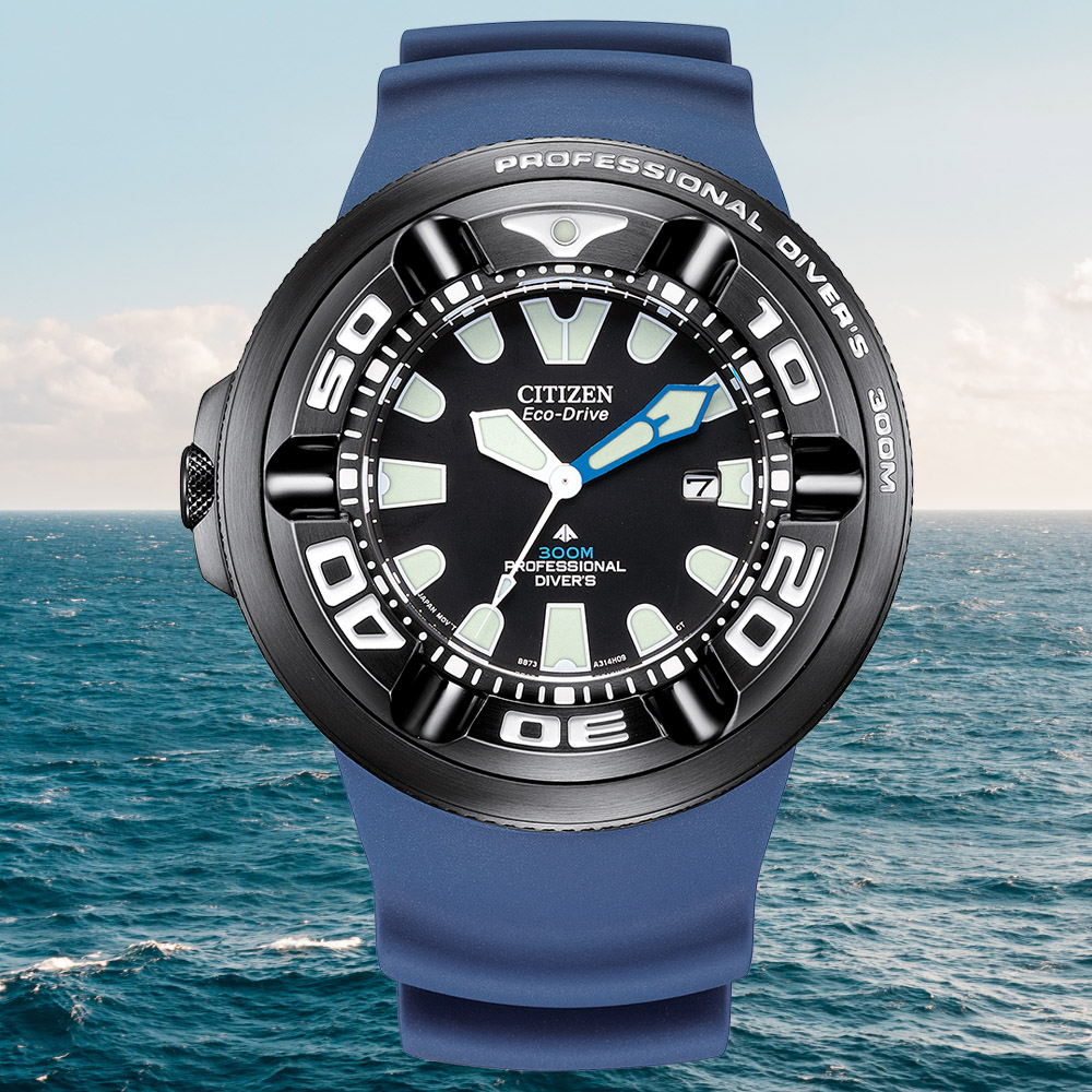 CITIZEN 星辰PROMASTER 光動能300米潛水腕錶情人節新年禮物BJ8055-04X