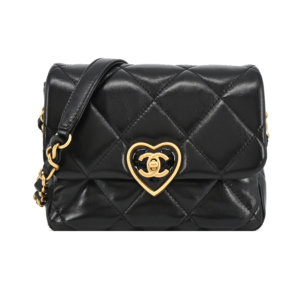 CHANEL AS3368 金幣鏈帶Mini方胖小牛皮肩斜背包.黑17CM - PChome 24h購物