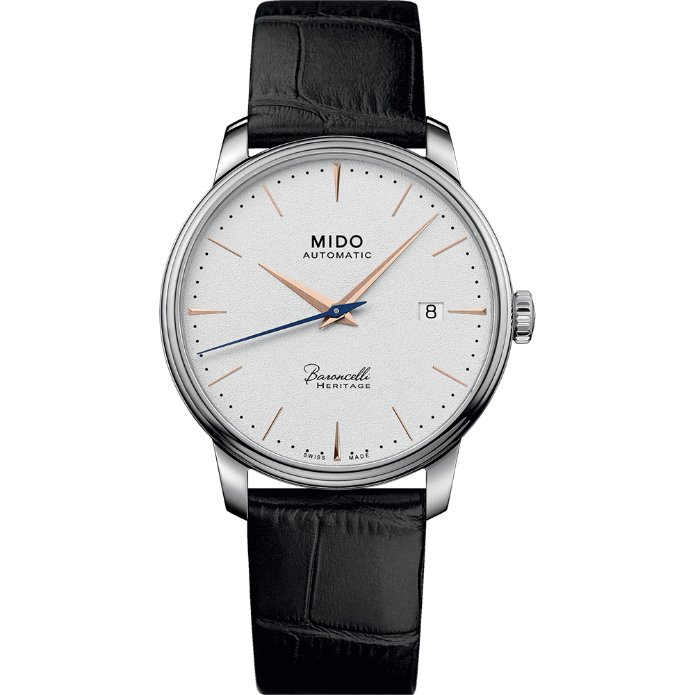 MIDO 美度永恆系列80小時天文台認證矽游絲機械錶-白x黑/39mm