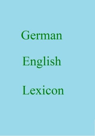 German English Lexicon(Kobo/電子書)