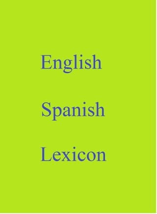 English Spanish Lexicon(Kobo/電子書)
