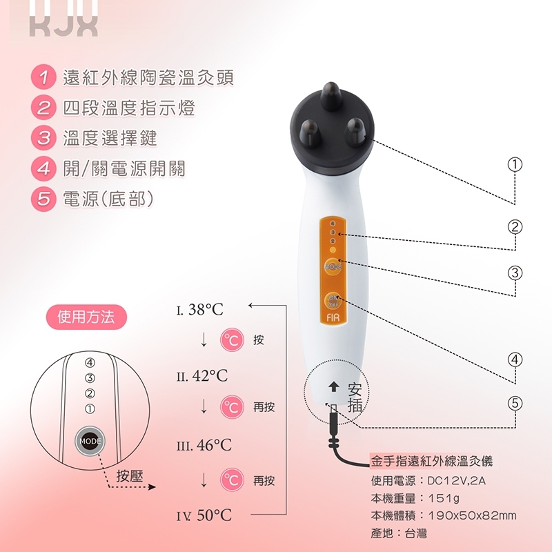 【灸感溫】手持式金手指遠紅外線溫熱灸儀 - PChome 24h購物