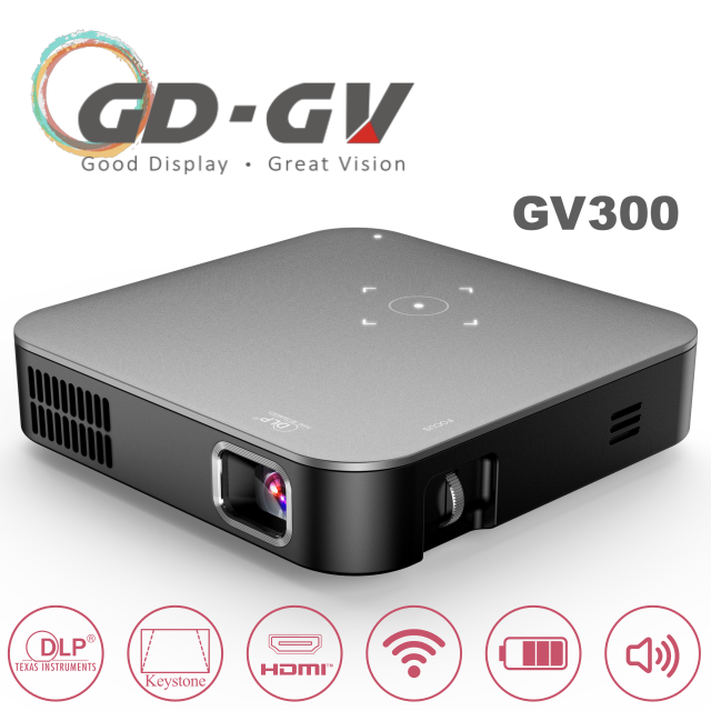 GD · GV 無線微型高亮投影機 GV300(霧面灰)