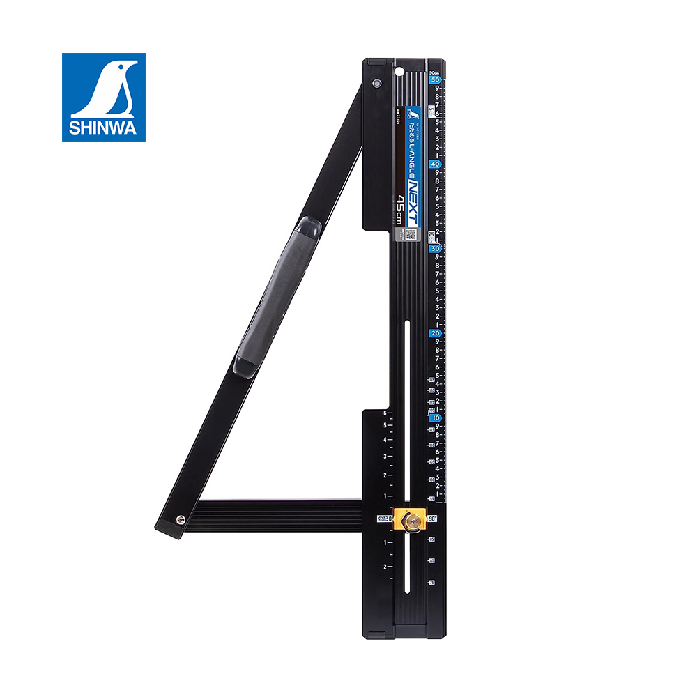 SHINWA 鶴龜日本角尺固定器角尺架測量輔助器曲尺擋塊木工用鐵工用12428