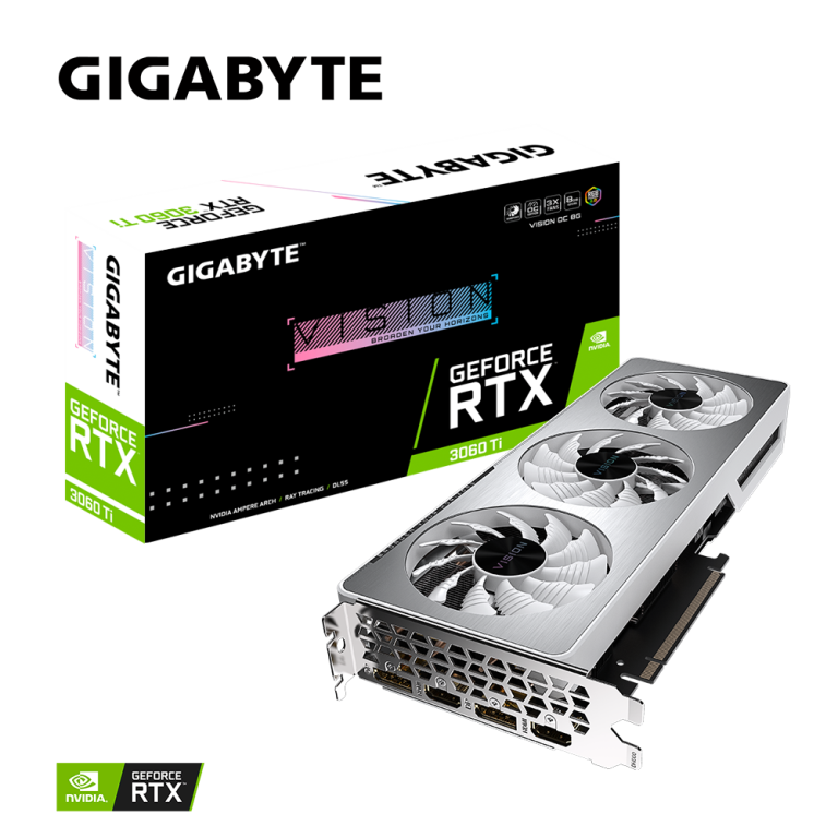 技嘉 GeForce RTX 3060 Ti VISION OC 8G (rev. 2.0)顯示卡+Z590 AORUS ELITE AX+H410M