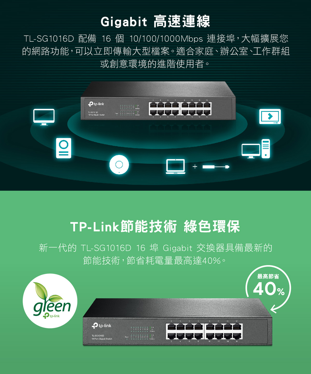 堅実な究極の ティーピーリンク ラックマウント 16ポート デスクトップ TP-Link TL-SG1016D ギガビット スイッチ  ルーター、ネットワーク機器