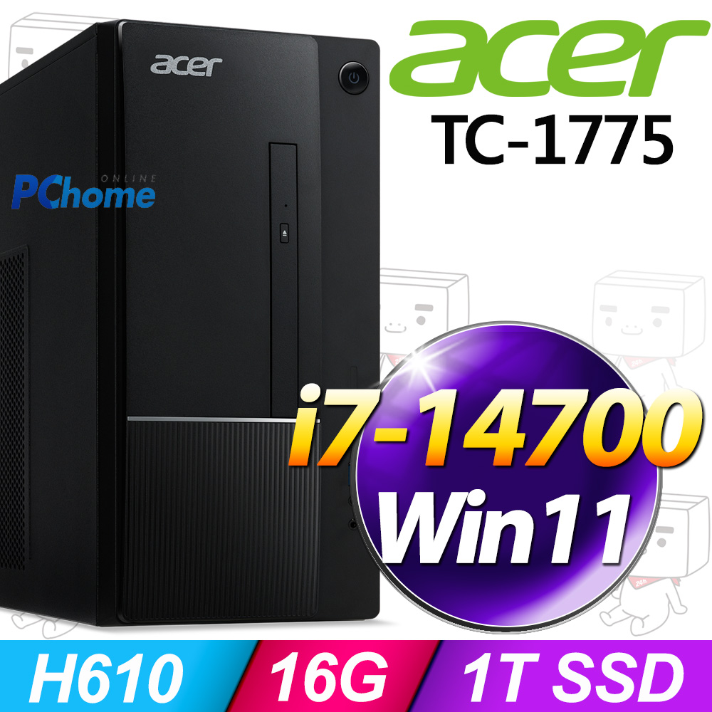 Acer XC-1760(i5-12400/16G/1T SSD/W11) - PChome 24h購物
