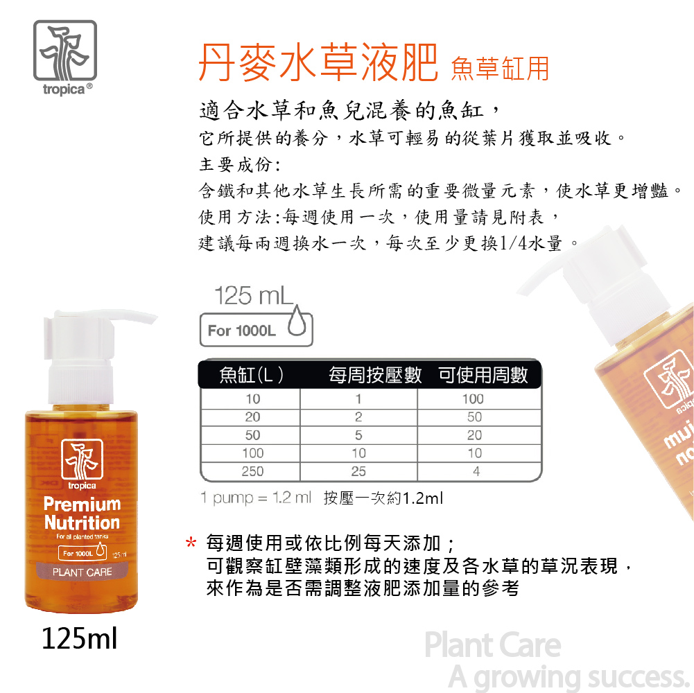 Tropica 優質水草液肥125ml Pchome 24h購物