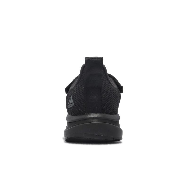 adidas 慢跑鞋FortaRun AC K 運動童鞋愛迪達魔鬼氈避震包覆中童全黑FY1553 - PChome 24h購物