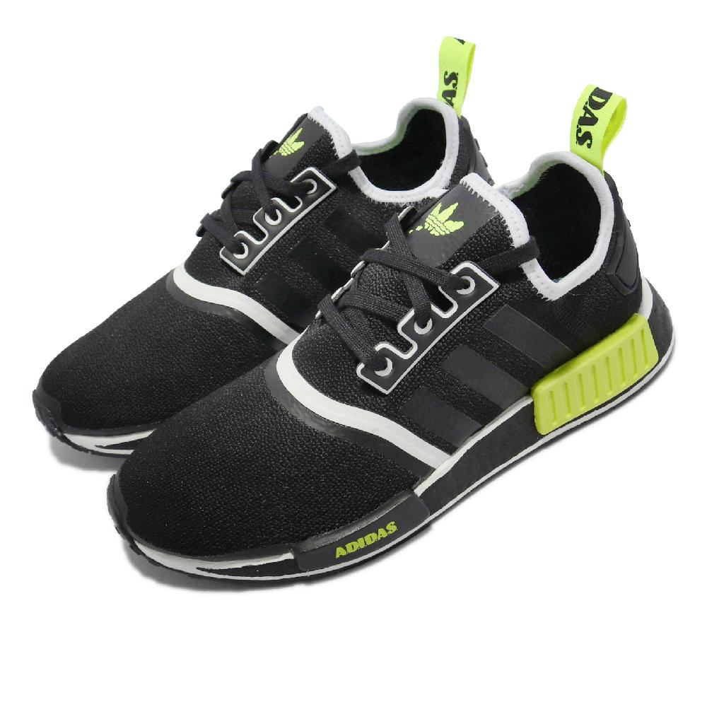 Adidas 休閒鞋 NMD R1 J 大童 海外款 三葉草 女鞋 黑 螢光綠 GY5060 GY5060