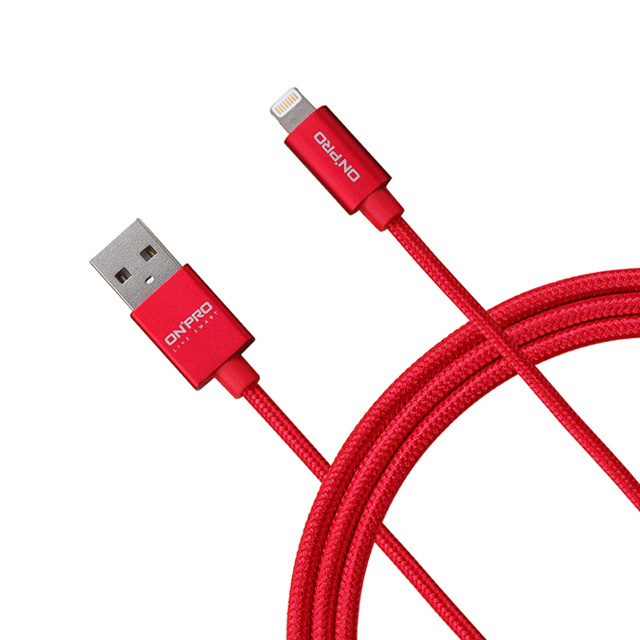 Onpro Uc Mfim 金屬質感mfi 認證lightning Usb充電傳輸線 可樂紅 1m Pchome 24h購物