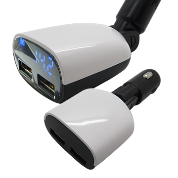 電瓶 Usb 電壓led 顯示大電流輸出2 Usb Port 點煙孔車用充電器 3 4a Pchome 24h購物