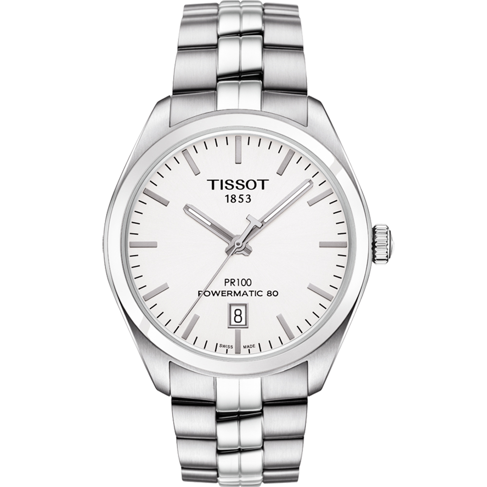 TISSOT 天梭PR100 Powermatic 80 機械腕錶-銀/39mm T1014071103100 - PChome 24h購物
