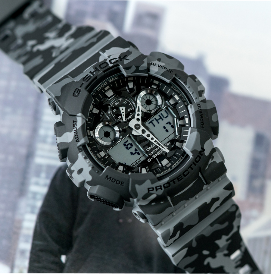 G-SHOCK 超人氣潮流迷彩設計腕錶(GA-100CM-8A)-灰/51.2mm - PChome 24h購物